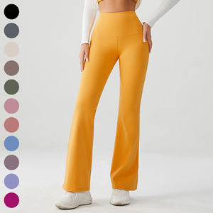 New Arrival <b>Nude</b> Sports Leggings Women Fitness Solid Naked High Waist Bell-bottoms Skin Friendly Breathable Casual Yoga Pants - Product Image 6