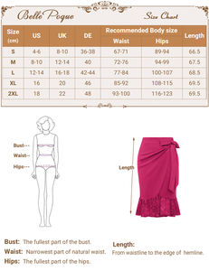 बेले पोक महिला विंटेज फीता हूट स्कर्ट उच्च कमर ओवरले सजे हुए बॉडीकॉन महिलाएं सुंदर स्कर्ट 2023 - Product Image 6