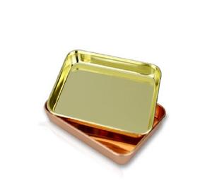 Plateau de service en métal fait à la main couleur personnalisée forme carrée cuisine maison décorative Snack Fruits nourriture plateau de service en métal - Product Image 1