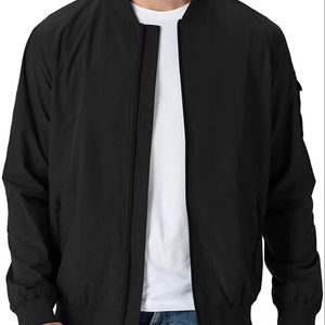 Vestes bomber pour hommes en toile à col montant fabriquées directement en usine, doublées, confortables, durables, grande taille, mode streetwear - Product Image 1