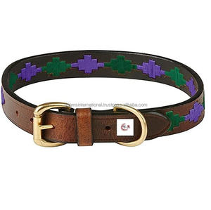 Collier de chien en cuir Polo avec raccord S-S économique en cuir véritable cousu mignon adorable collier de chien accessoires pour chien - Product Image 3