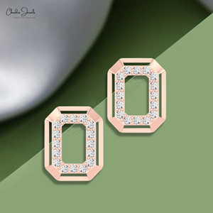 สินค้าขายดีที่สุด1.5มม. กลมเพชรสีขาวธรรมชาติทรงแปดเหลี่ยมกระดุมทอง14K เครื่องประดับแฮนด์เมด - Product Image 1