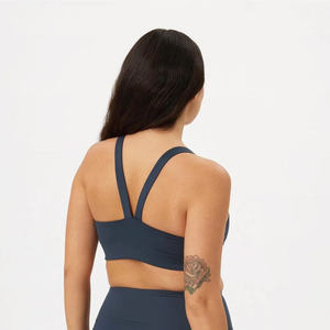 2025 Wholesale Women Simple Front Custom Logo Cross <b>Backless</b> Seamless Yoga Gym <b>Sport</b> <b>Bra</b> High Quality Made in Pakistan - Product Image 5