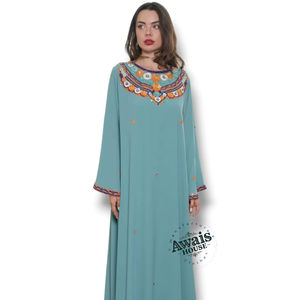 Wholesale Luxury 2-Piece Set Muslim Women <b>Modest</b> Simple Solid Chiffon Beaded Kaftan Floor-Length A-Line <b>Party</b> Wedding - Product Image 1