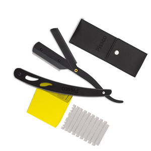 Rasoir droit de barbier, outils de barbier, rasoir à cheveux, manche en acier inoxydable, rasoir pliant à bord droit - Product Image 5