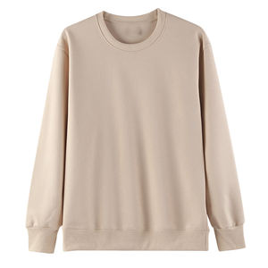 เสื้อสเวตเตอร์คอตตอนแท้ทรงหลวมคอกลมทรงหลวมดีไซน์โลโก้งานปักตามสั่ง OEM - Product Image 2