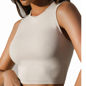 Wholesale Athletic Gym Wear Custom Sexy Fitness Tank <b>Top</b> Custom Cropped <b>Top</b> Workout Ribbed Cotton Women's Tank <b>Top</b> - Product Image 5