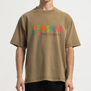 T-shirt oversize à col rond et épaules tombantes imprimé lettres alphabétiques pour hommes 100% coton fabriqué au Bangladesh - Product Image 1