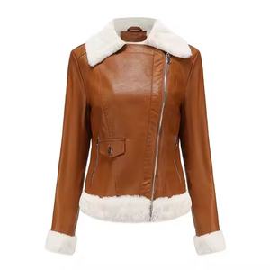 Nouvelle veste en cuir pour femmes à la mode vêtements d'extérieur légers à fermeture éclair respirants vêtements décontractés de grande taille pour femmes veste en cuir véritable - Product Image 1