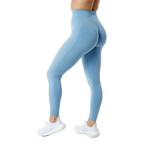Leggings d'entraînement taille haute personnalisés OEM pour femmes pantalon d'exercice en polyester spandex doux et extensible avec motif solide - Product Image 2