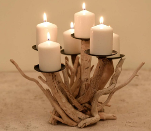 Chandelier en bois flotté classique pour les fêtes de mariage de Noël intérieures et extérieures Décoration intérieure faite à la main - Product Image 6