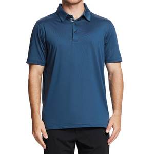 Polo d'affaires décontracté pour hommes noir uni chemises vierges à manches courtes impression personnalisée broderie logo sport golf t-shirt - Product Image 1