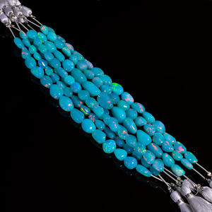 ลูกปัดโอปอลเอธิโอเปียนลูกปัดพลอยหลากสีสำหรับทำเครื่องประดับลูกปัดโอปอลสีฟ้าใส - Product Image 1