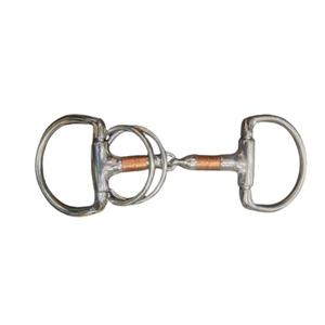 Broca de caballo de entrenamiento de equitación inglesa-Filete de anillo en D de calidad con rodillo de cobre para control y comodidad disponible en tamaños personalizados - Product Image 1