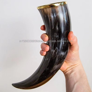 Cuerno de vaca real pulido respetuoso con el medio ambiente hecho a mano, cuerno vikingo para beber, diseño de Animal náutico, decoración del hogar y del Hotel - Product Image 2