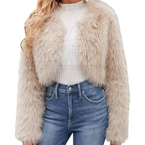 Manteau court chaud d'hiver Logo personnalisé Femmes Veste en fausse fourrure courte OEM ODM Manteau en fourrure courte Prix d'usine - Product Image 1