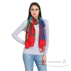 In stile italiano di Design a blocchi di lana di lana di colore rosso verde blu 90% 10% seta per Boutique - Product Image 5