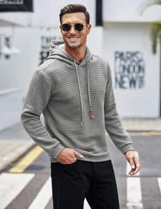 Algodón Fleece Pullover Hoodie Hombres Oversized Winter Warm Kangaroo Pocket Drop Shoulder Logotipo personalizado - Product Image 6