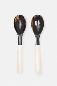 Cucharas para servir ensalada de ágata hechas a mano de la mejor calidad, espejo pulido con mango largo de cuerno de búfalo para uso elegante en la Mesa - Product Image 4