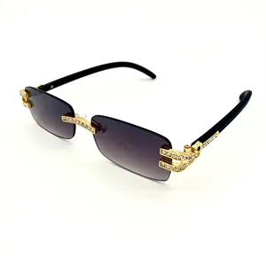 Luxury VVS Moissanite Diamond Iced Out <b>Sunglasses</b> with UV400 Protection Comfortable Fit-Wholesale Price for Export to India - Product Image 2
