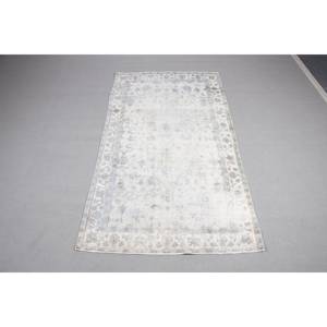 พรมตุรกีวินเทจขนาด 4.2x7.3 ฟุต พรมปูพื้น พรมลายตารางสีเทา - Product Image 1