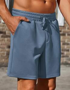 Pantalones Cortos de Salón para Hombre, 100% Algodón, Tela de Lona Sólida, Transpirable, Resistente al Viento, Cintura Flexible, Ajuste Relajado, Ropa Casual para el Hogar - Product Image 3