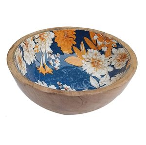 Cuenco de madera con estampado esmaltado, cuchara, vajilla sostenible natural, cuenco para servir, la mejor calidad a un precio asequible - Product Image 4