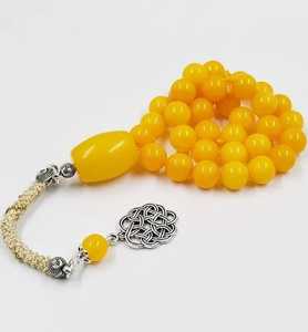 Tasbih Alami Gaya Religius Muslim, Butir Doa Kehribar, Terbuat Dari Resin ALLIANCE CRAFT AC-NAA160