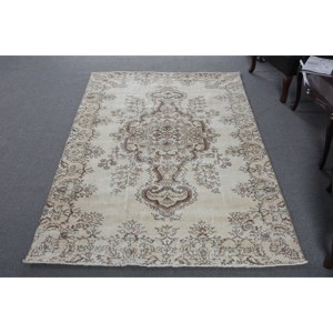 พรมโบราณสีเบจสีน้ำตาลตุรกีสไตล์วินเทจขนาด49x81ฟุตลายสานแบบแบนงานปะทำจากผ้าขนสัตว์ลาเท็กซ์สำหรับห้องนั่งเล่นความกว้าง4เมตร - Product Image 1