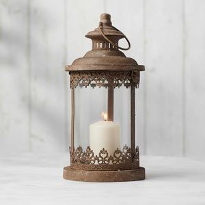 Outdoor and <b>Indoor</b> Decorative Metal Moroccan Candle <b>Lantern</b> Hanging and Floor <b>Lighting</b> Decor Gold <b>Lantern</b>. - Product Image 6