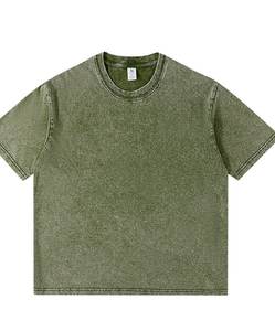 Camisetas de Punto con Estampado Lavado Ácido al por Mayor Directo de Fábrica, Alta Calidad 2024, Talla Grande, Logotipo Personalizado, 100% Algodón para Hombre - Product Image 5