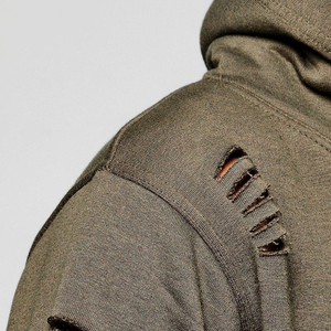 Survêtement d'hiver décontracté pour homme, imprimé et vieilli, manches longues, respirant, séchage rapide, doux, 100 % coton, léger, design 2-en-1 - Product Image 6