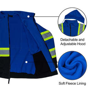 Hi Vis Reflective Safety Polar Fleece Hoodie Jacket Reflective Fleece Hooded Soft-Shell - Product Image 6