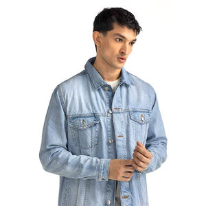 Veste en jean extensible légère fabriquée en usine, conçue sur mesure, style décontracté avec pour l'hiver, prix raisonnable, techniques lavées - Product Image 1