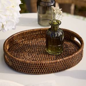 Plateau d'affichage en rotin brun de qualité supérieure-Organisateur de vanité et accessoire de salle de bain | Nettoyage des taches uniquement | Vente en gros Tienphong 2025 - Product Image 3
