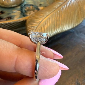 Élégant ovale coupé caché Halo anneau bijoux de luxe pour les femmes fiançailles mariage bijoux fins cadeau concepteur anneau - Product Image 3