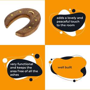 <b>Incense</b> <b>Stick</b> Ash Tray - Burner Wood <b>Holder</b> - Stand Wooden Catcher - Product Image 3