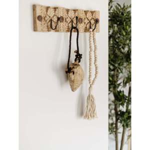 Elegant 3-<b>Hook</b> Carved Wood <b>Wall</b> Panel Medium Size Indian Design Style 1-5 for Coat Rack - Product Image 1