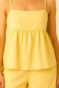 Venta al por mayor verano otoño mujer ropa de dos piezas conjunto 100% algodón tirantes Sexy Top pantalón corto traje Loungewear - Product Image 2