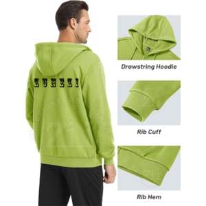 Sudadera con Capucha Vintage para Hombre, Gruesa, 100% Algodón, Forro Polar, Lavado Ácido, Decolorada por el Sol, Ligera, de Invierno, Talla Grande, Secado Rápido - Product Image 4