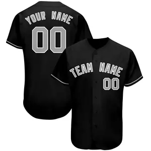 Jersey de béisbol y softbol transpirable de manga corta con cuello en V de alta calidad, puntada de nombre y número personalizado para camisa de uniforme al aire libre - Product Image 6