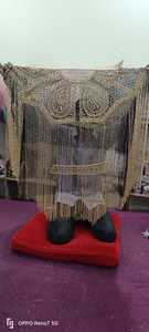 Cape Burlesque élégante paillettes perlées droite naturelle belle broderie dans le dos col en V longueur au sol soutien-gorge intégré Club festif - Product Image 3