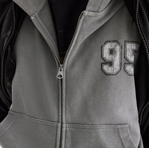 Custom Oversize Unisex Fleece <b>Hoodie</b> 100% Cotton Streetwear No <b>String</b> Solid Boxy Style Hooded Collar Winter Zipper Waterproof - Product Image 4