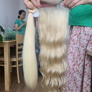 Bundles de cheveux humains Remy vierges blonds 100% avec fermeture à vague profonde lâche expédition rapide 613 24 60 Options de couleur - Product Image 1