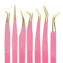 แหนบขนตาสแตนเลสปลายแหลมสีชมพูโดย Zuol,อุปกรณ์และขนตาปลอมโลโก้ออกแบบได้ตามต้องการ - Product Image 4