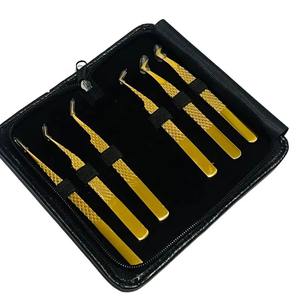 Herramienta de belleza de la mejor calidad al por mayor, pinzas de extensión de pestañas con logotipo personalizado, pinzas de extensión de pestañas con implantes déntricos - Product Image 5