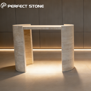 Mesa de comedor de Travertino romano personalizada y mesa de centro de lujo muebles de piedra natural para el hogar y el <span class=keywords><strong>hotel</strong></span> diseño de travertino - Product Image 1