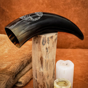 Customized Viking Carving Buffalo Tankard Handcrafted Natural Agate Drinking Horn Animal Style <b>Beer</b> Decoration - Product Image 1