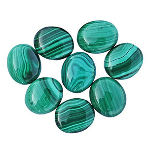 Cabujón de piedras preciosas de todos los tamaños calibrado de malaquita ovalada - Product Image 4