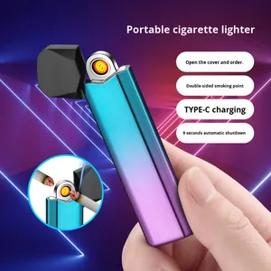 ไฟแช็คกันลมแบบชาร์จ USB ดีไซน์ทันสมัย ใช้ลวดทังสเตนจุดไฟ แบบไร้เสียง/เงียบ พร้อมระบบจุดไฟด้วยความร้อนไฟฟ้า ของขวัญสั่งทำพิเศษ - Product Image 4